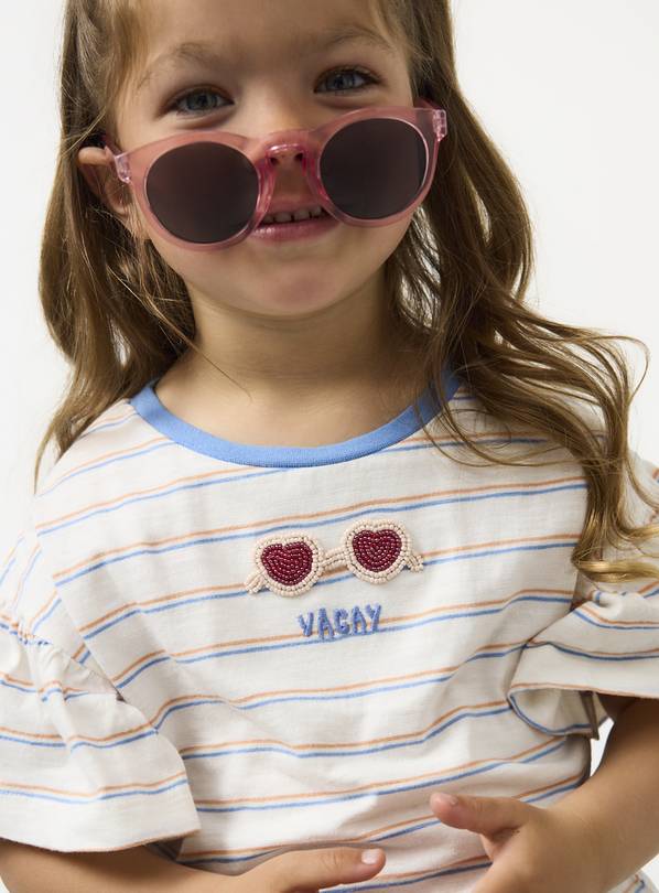 Blue Vacay Logo Stripe T-Shirt 6-7 years